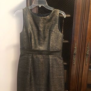Red Valentino Size 8 Black & Gold Cocktail Dress